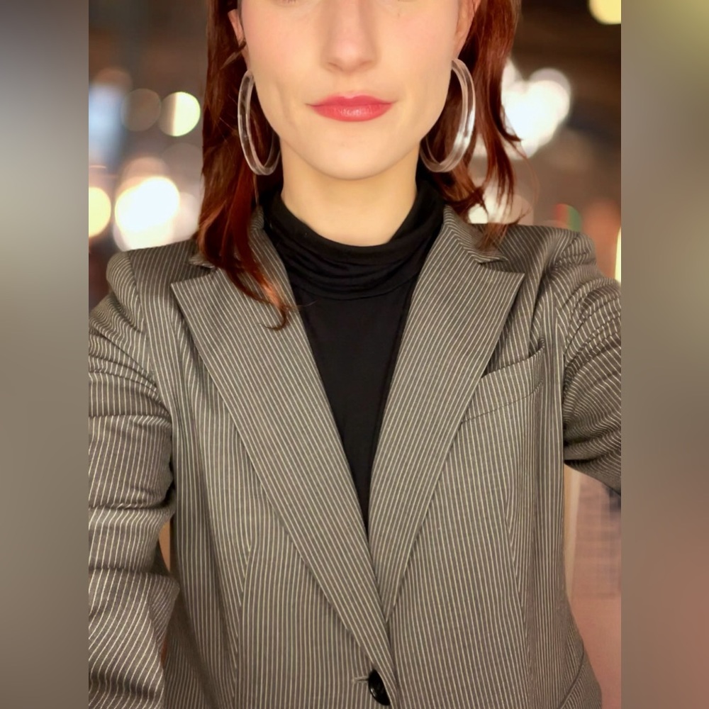 DKNY Grey Pinstrip Blazer Size 6